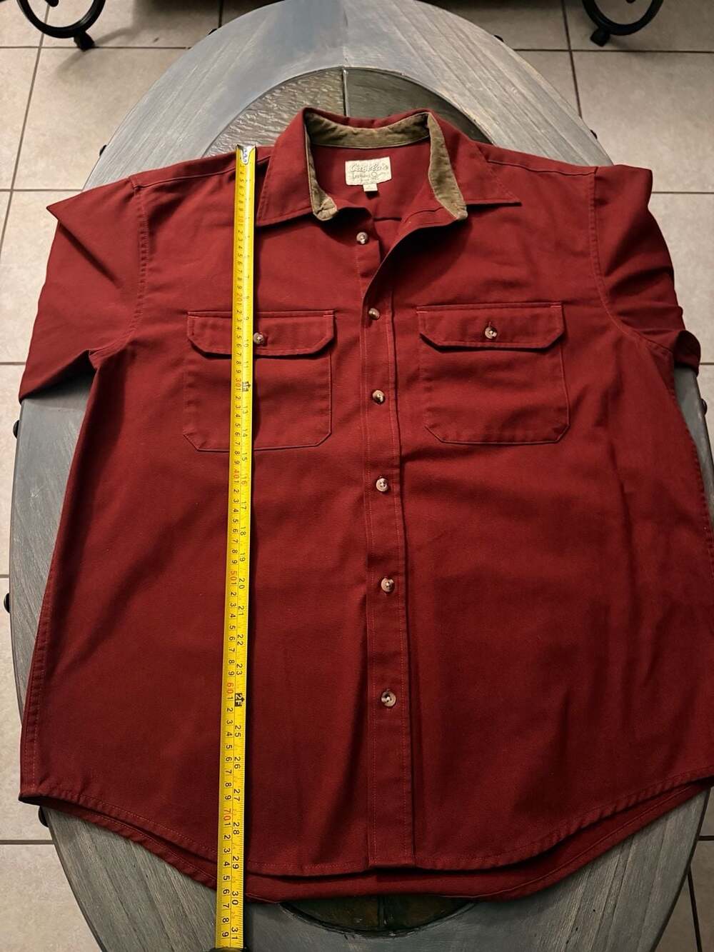 Cabela's Men's Short Sleeve Button-Up Shirt, Red, XL